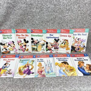 ✅Disney Reading Adventures 11-Book lot Mickey/Mini Princesses Level 1 + Pre-1